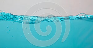 Water wave blue splash background isolated,motion liquid shape stream curve,  bubbles to clean drinking water purity and freshness