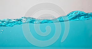 Water wave blue splash background isolated,motion liquid shape stream curve,  bubbles to clean drinking water purity and freshness