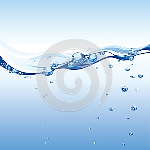 Water Wave With Bubbles