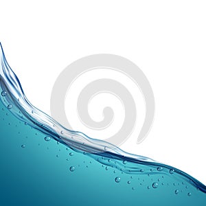 Water wave clean liquid background. Blue sea wave water surface, fresh ocean underwater