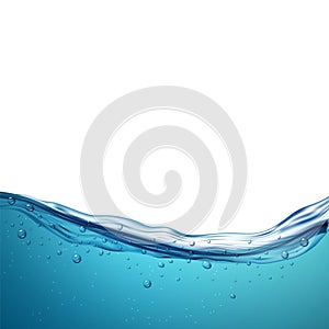 Water wave clean liquid background. Blue sea wave water surface, fresh ocean underwater