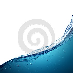 Water wave clean liquid background. Blue sea wave water surface, fresh ocean underwater