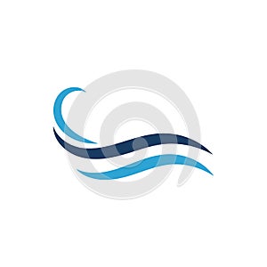 Water Wave Icon Logo Template.