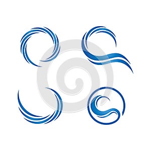 Water Wave Icon Logo Template vector illustration