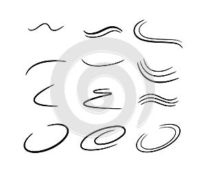 Water wave icon outline, line, curved vector