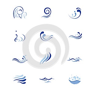 Water and wave icons