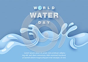 Poster's campaign of water day in vector design