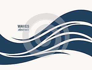 Water Wave Logo abstract design. Cosmetics Surf Sport Logotype c