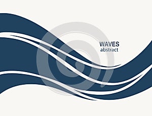 Water Wave Logo abstract design. Cosmetics Surf Sport Logotype c photo