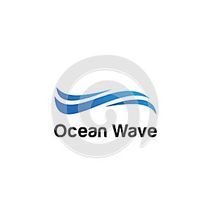 Water wave logo design related to ocean or sea