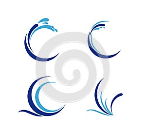 Water wave Logo set Template. Board, life.