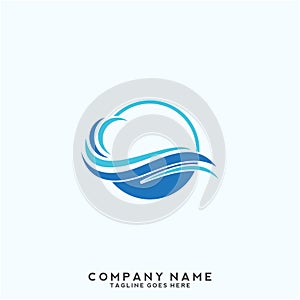 Water wave Logo Template