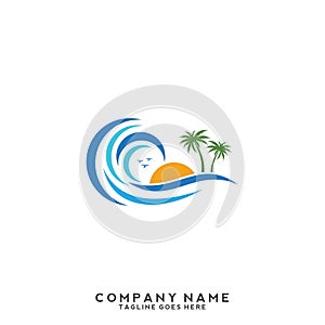 Water wave Logo Template