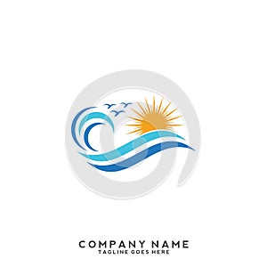 Water wave Logo Template