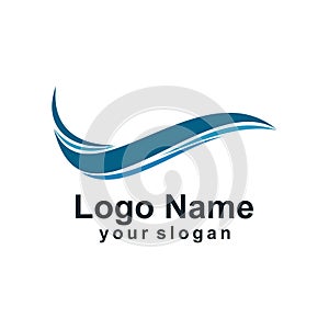 water wave logo template