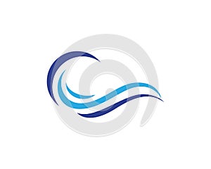 Water wave Logo Template vector