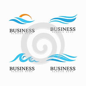 Water Wave  Logo Template Vector