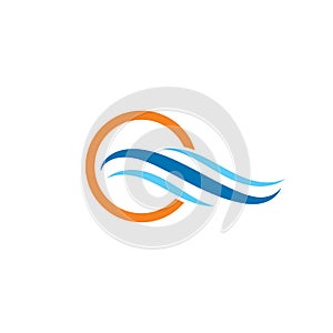 Water Wave Logo Template. vector Icon illustration