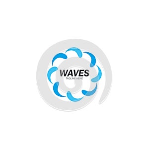 Water Wave Logo Template. vector Icon illustration