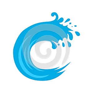 Water wave logo.Vector wave logo icon .