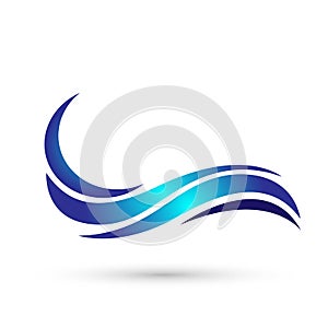 Water wave sea wave Ocean beach logo Template vector Clean water drop concept logo icon element sign on white background