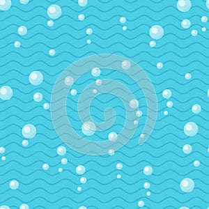 Water wave seamless pattern with air bubbles