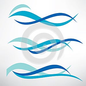 Water wave set of stylized vector symbol