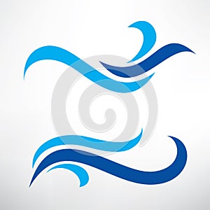 Water wave set of stylized vector symbols