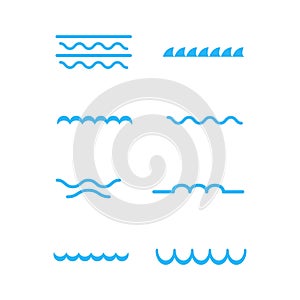 Water wave set vector design template illustration
