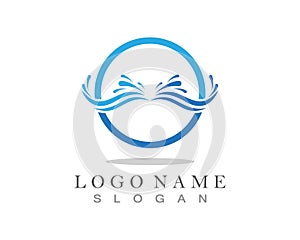 Water wave spalsh logo Template