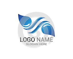 Water wave splash icon logo template