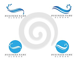 Water wave splash icon logo vector