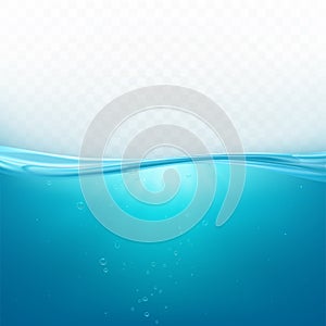 Water wave surface, liquid ocean or sea underwater