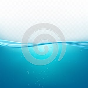 Water wave surface, liquid ocean or sea underwater photo