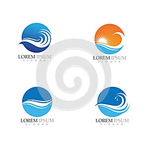 Water Wave symbol and icon Logo Template