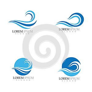 Water Wave symbol and icon Logo Template