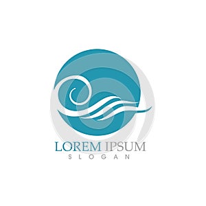 Water Wave symbol and icon Logo Template