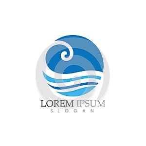 Water Wave symbol and icon Logo Template