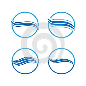 Water Wave symbol and icon Logo Template vector