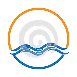 Water Wave symbol and icon Logo Template vector