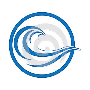 Water Wave symbol and icon Logo Template vector