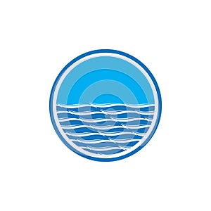 Water Wave symbol and icon Logo Template vector