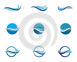 Water Wave symbol and icon Logo Template vectors
