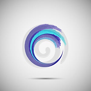 Water wave watercolor. Water Circle. Vector