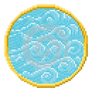 Water Waves Flame 4 Elements Zodiac Pixel Art Sign