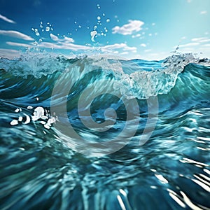 water waves in a fun and whimsical design k uhd very detailed