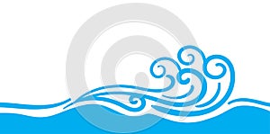 Water waves ocean graphic, water ripples light blue and copy space, ocean sea surface for banner background, aqua flowing graphic