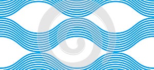 Water waves seamless pattern, vector curve lines abstract repeat