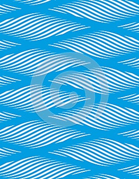 Water waves seamless pattern, vector curve lines abstract repeat