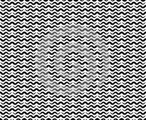 Water waves seamless pattern, vector curve lines